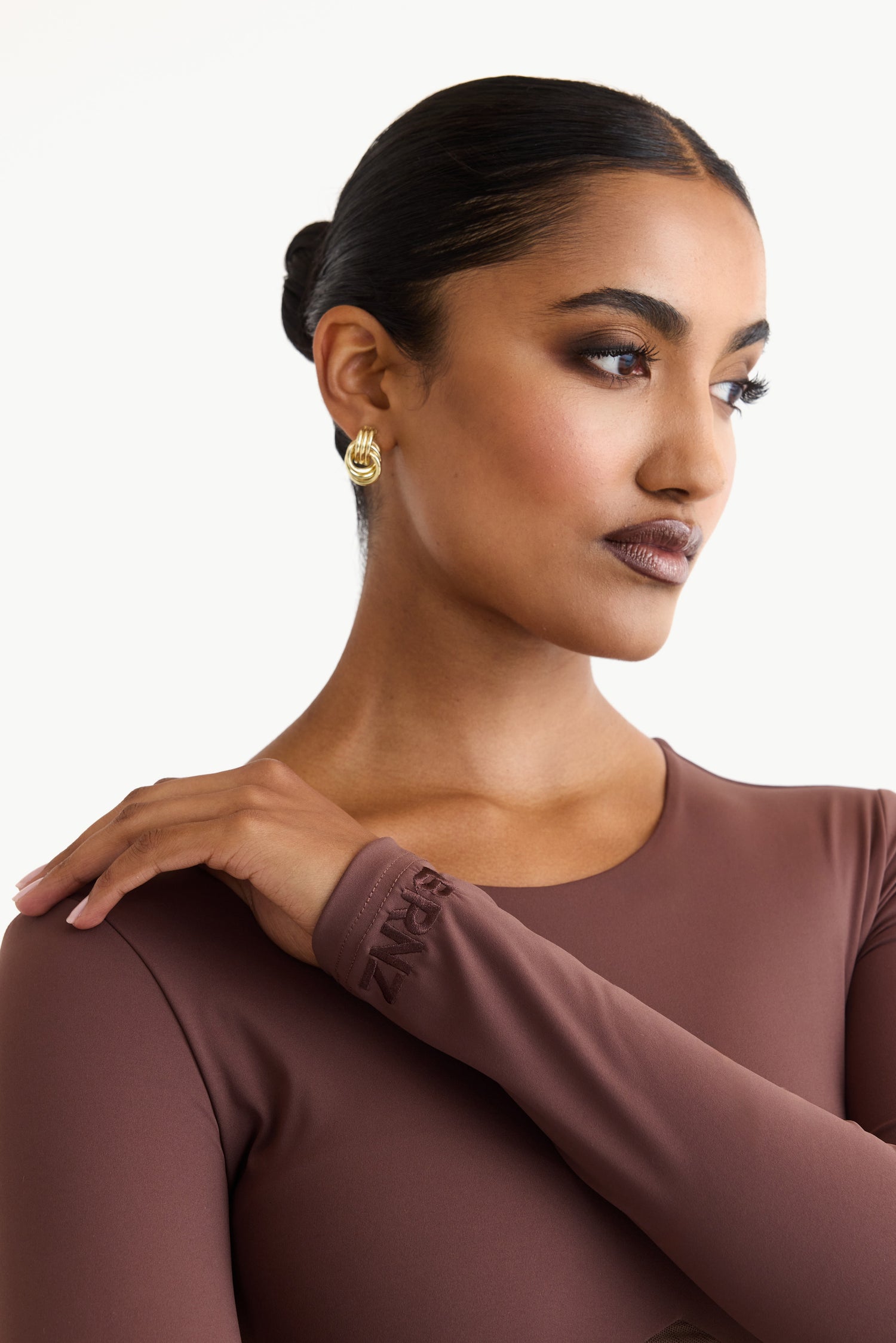 CONTOUR MESH PANEL MIDI DRESS